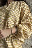 Nonni Gingham Nero Blouse Indian Yellow